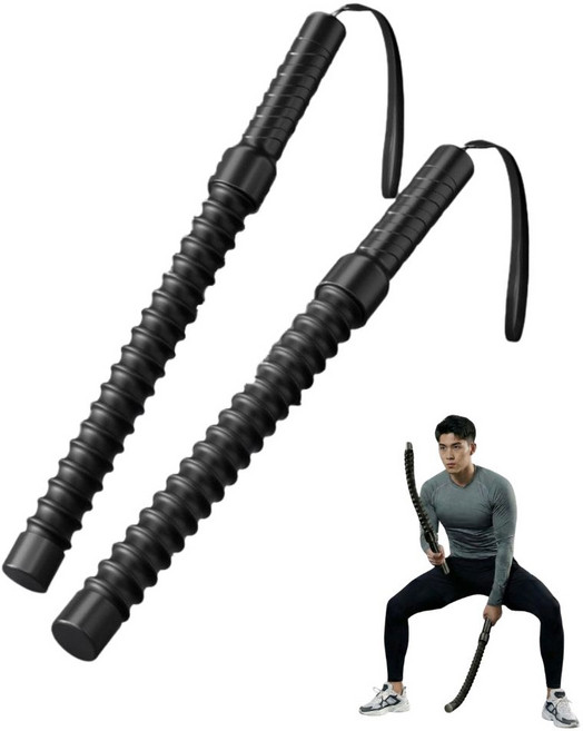 차차쿠바 무선 배틀로프 크로스핏 로프운동 유산소 홈트 다이어트 운동기구, 블랙 2개