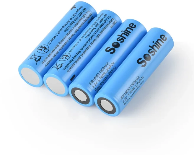 소샤인 3.2V 리튬인산철LiFePo4 충전식 배터리 18650 1800mAh 14500 700mAh CR1 550mAh CR2 300mAh 32700 6000mAh 26650 1, [05] 1800mah battery 4pc