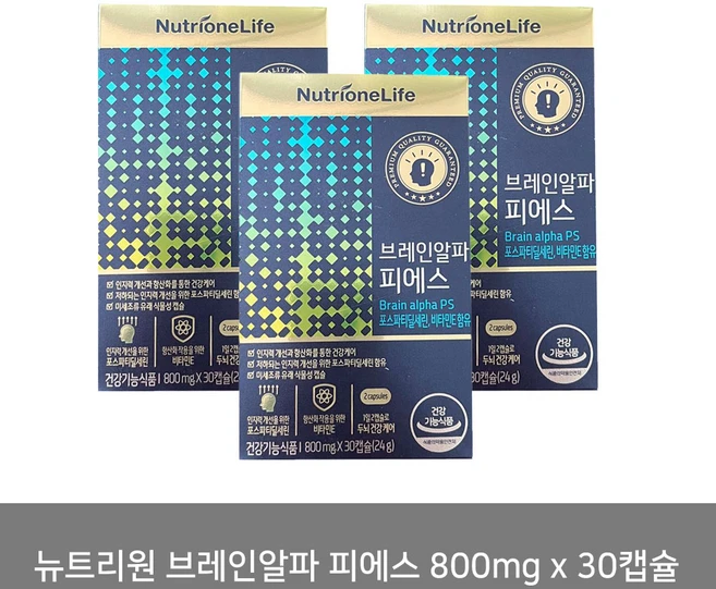 뉴트리원 브레인알파 피에스 24g, 30정, 3개 - 쿠팡