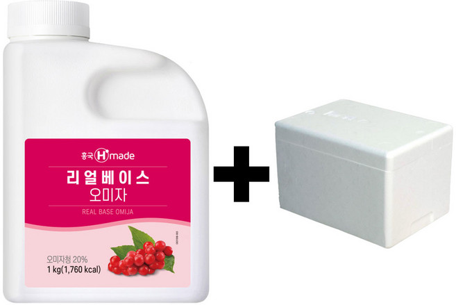 흥국 리얼베이스 오미자 1kg (아이스박스 배송), 1L, 1개