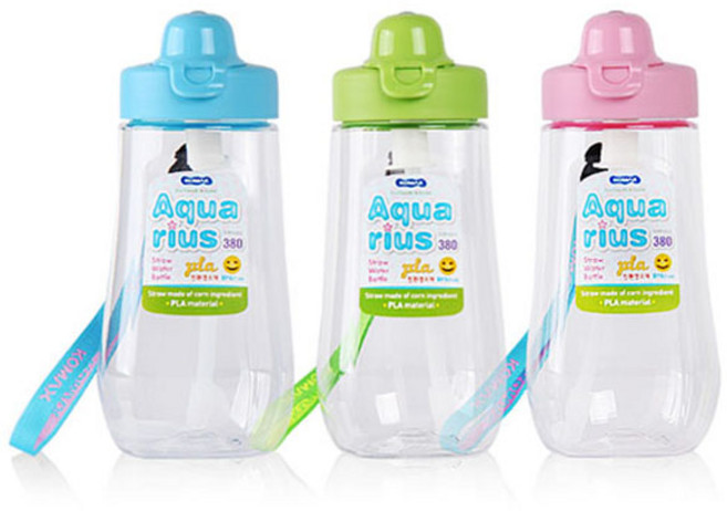 아쿠아리스 유아동용 빨대 물병 380ml 빨대포함_그린, 1개, 단품