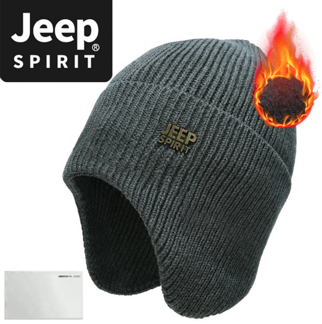 JEEP SPIRIT 캐주얼 비니모자 두꺼운면 귀 보호