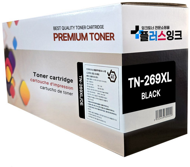 브라더 TN-269 TN-269XL 대용량 호환토너 HL-L3220CW MFC-L3760CDW DCP-L3520CDW, 검정, 1개
