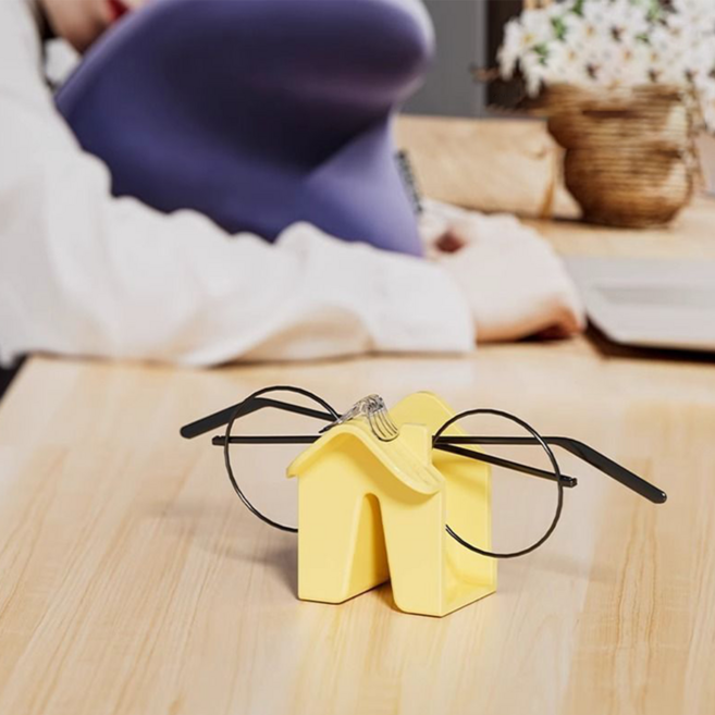 래미리아 미니 안경 거치대 안경 진열대, 1개, 옐로우(투명 쿠션 증정)