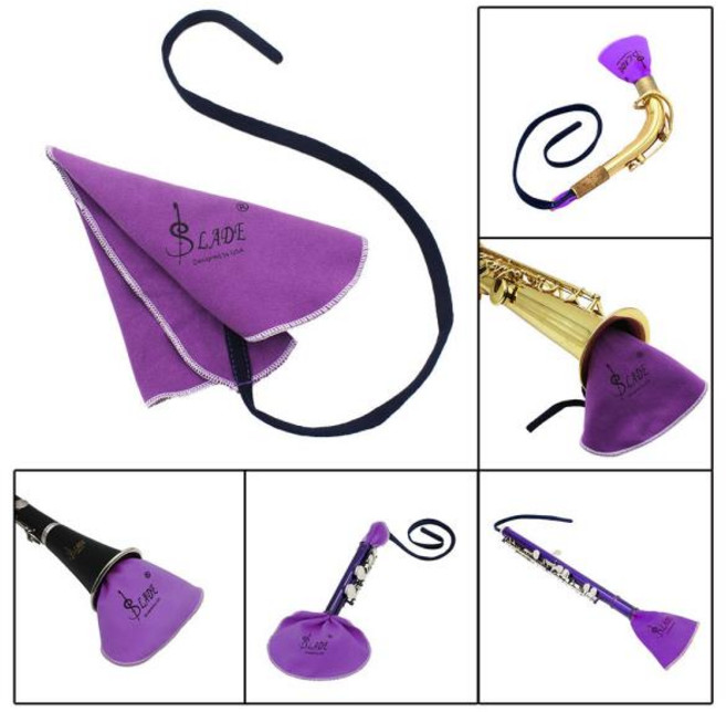 색소폰 청소 천 목관 악기 액세서리 피콜로 플루트 클라리넷 닦는 내부 튜브 6 가지 색상, 1개