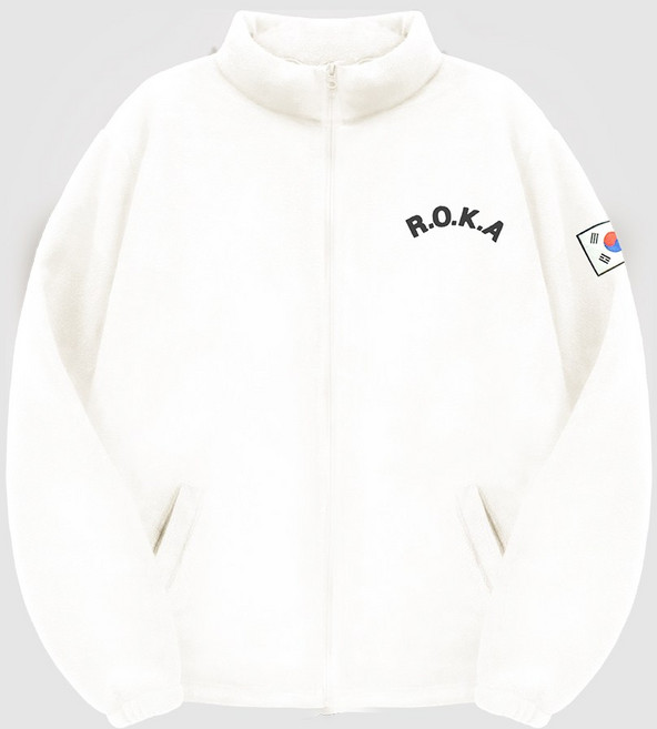 ROKA 로카후리스 태극기자수 군인 군용 폴라 방한 집업 자켓