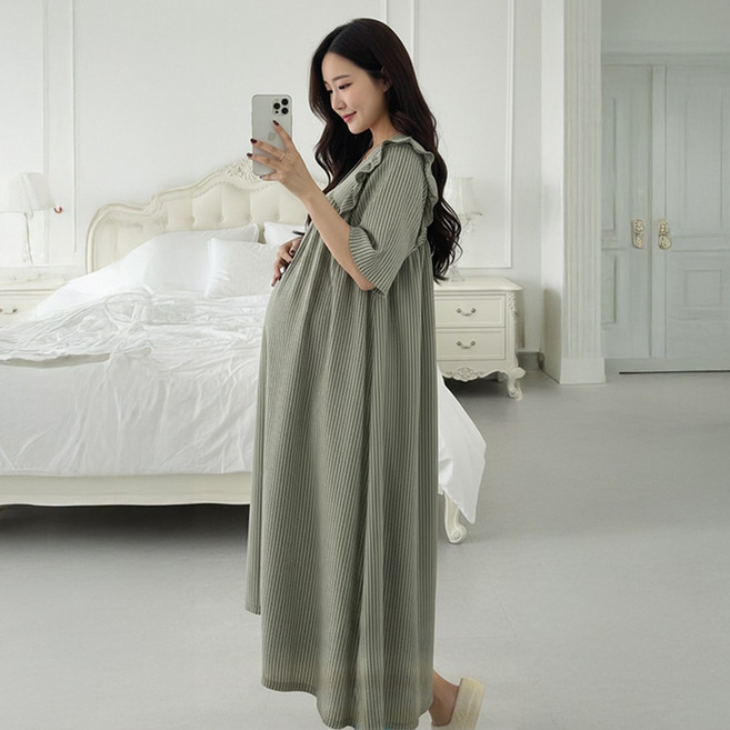 미야미 44 120 빅사이즈 만삭가능 임산부 롱원피스 임부복 추천 출산 선물 임신 임부