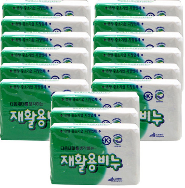 SM소프랜드 재활용비누, 240g, 15개