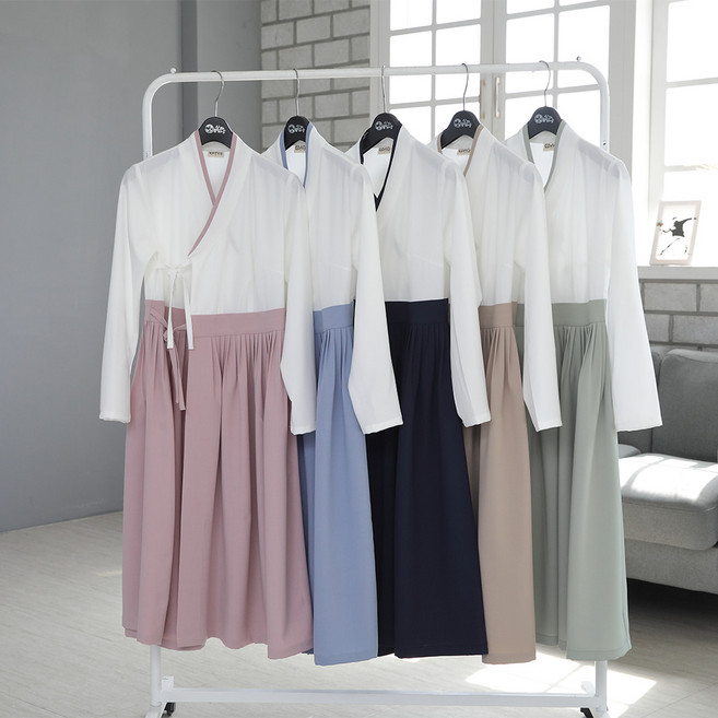 생활한복 실과바늘 가람슬기 이중깃 철릭원피스 5컬러 택1