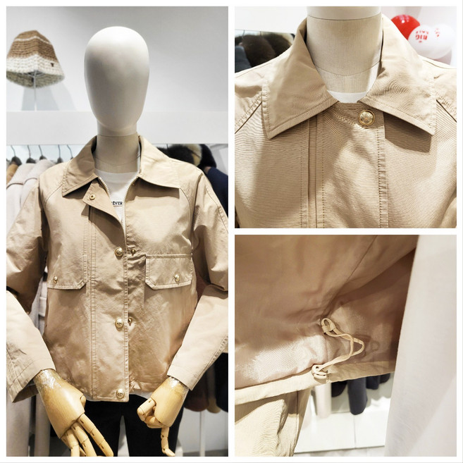 올리비아로렌 세련된 카라 나그랑 집업 숏 트렌치점퍼 nc청주점 vvccl5s2261