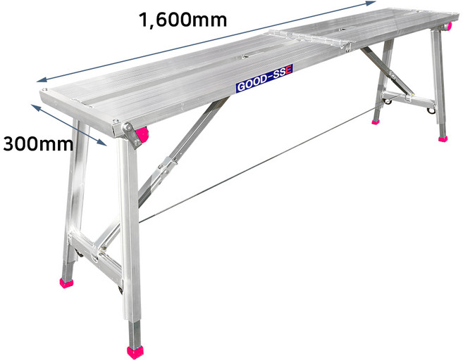 국산 GOOD-SSE 굳세 접이식우마사다리 300*1600 높이조절 TL3016 도배사다리, 1개