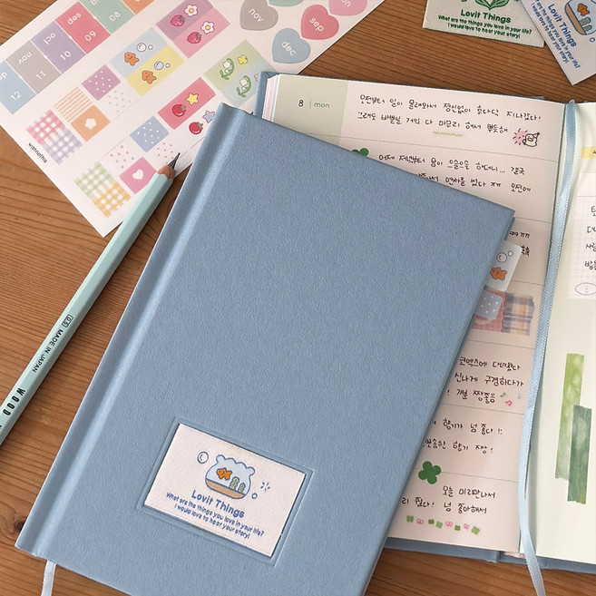 2026 러빗띵스 라벨 다이어리 스티커 세트 위클리 먼슬리 일기장 26년 업무용 회사 다이어리 플래너, 버블볼
