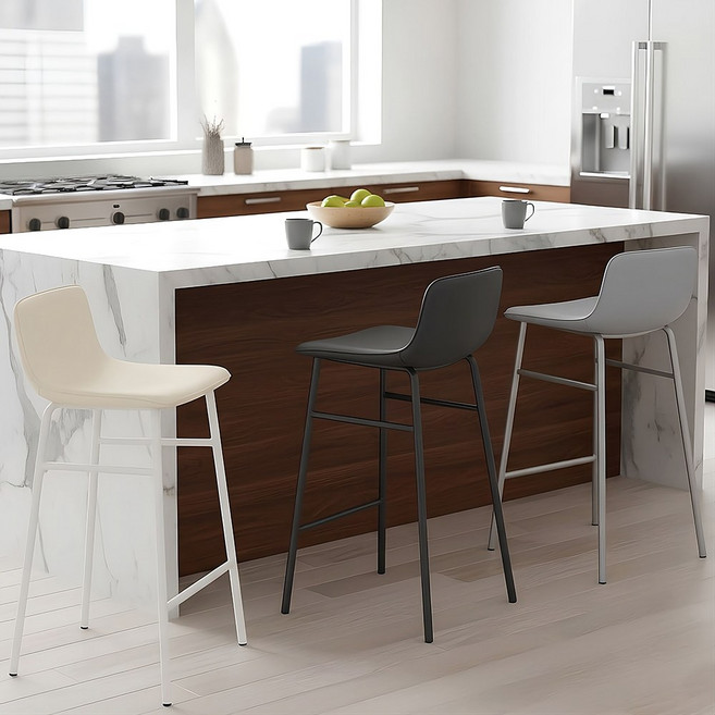 D바텐의자2개 아일랜드 식탁 홈바 의자 높은 빠체어, 그레이