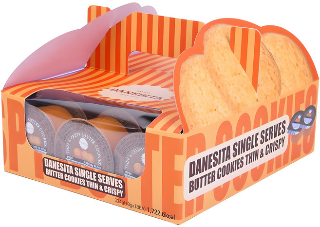 다네시타 댄케이크 버터쿠키 씬앤크리스피 싱글서브, 324g, 1개