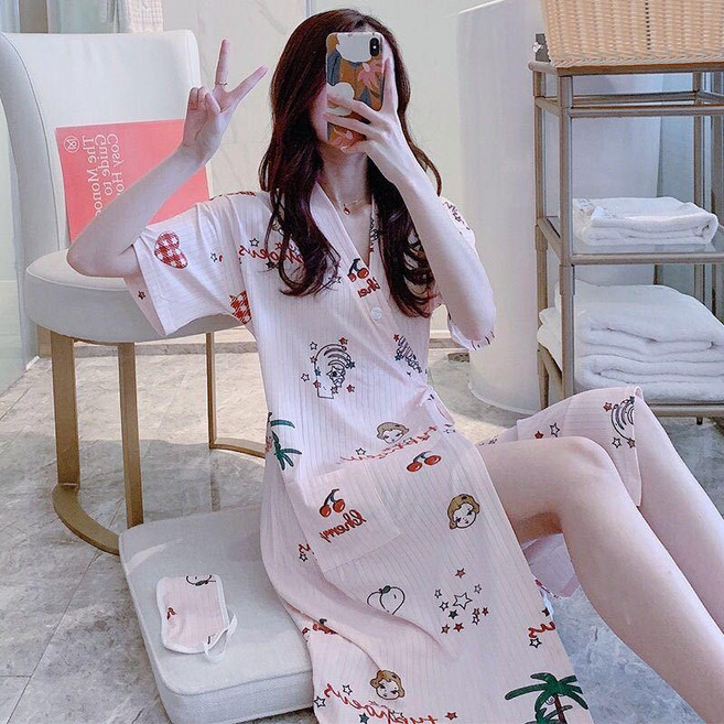 和服睡裙 短袖 寬鬆薄款