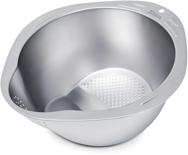시샘 연마제 없는 다용도 스텐 야채 쌀 세척볼, 실버, 1개