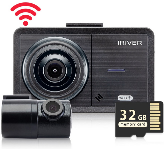 아이리버 2채널 FHD+HD 초가성비 차량용 블랙박스 FH1 WiFi 스마트폰 연동지원, 32GB, 자가설치