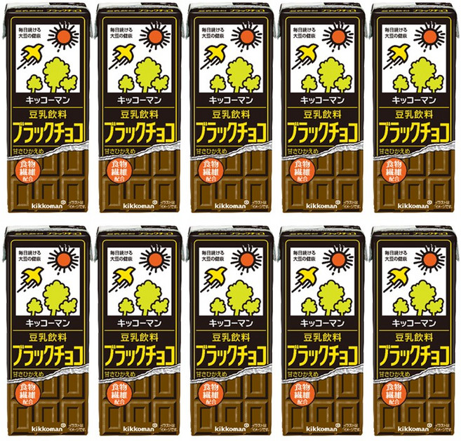 기꼬망 팩 두유음료 블랙초코, 10개, 200ml