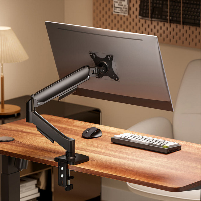 롱코 더 파이널 모니터암 거치대 블랙, 1개, 싱글