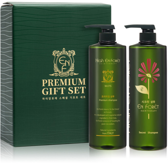 하이앙포레 프리미엄 온가족 샴푸 1000ml + 시크릿 지성 두피 샴푸 1000ml 스페셜 기프트 세트, 1세트