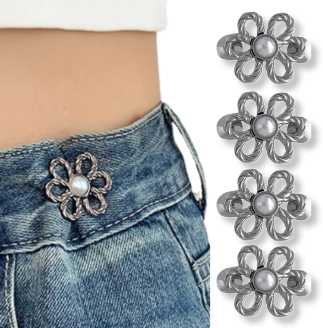 올리OLI 바지 허리 핏 조절 셀프 수선 클립, 4개, 실버