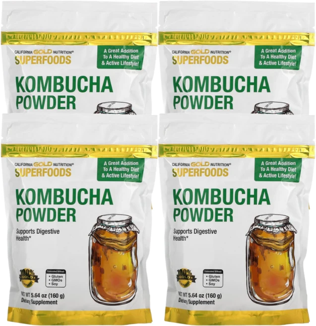 캘리포니아 골드 뉴트리션 CGN SUPERFOODS 콤부차 분말 무맛 160g 4통, 4개 - 쿠팡