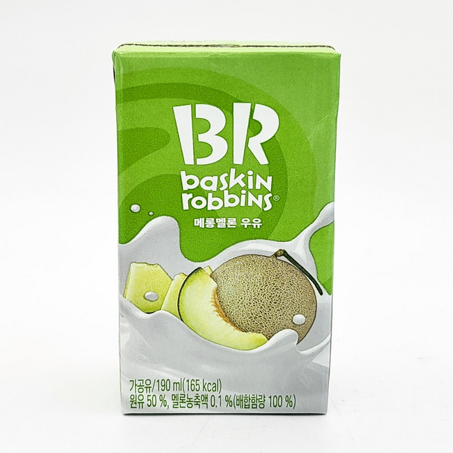 베스킨라빈스 메롱멜론우유, 190ml, 12개