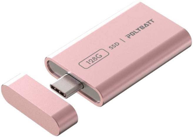 POLYBATT 外接式SSD固態硬碟 高速450MB/s讀寫 Type-C磁吸防塵蓋, 粉色,單入, 512GB
