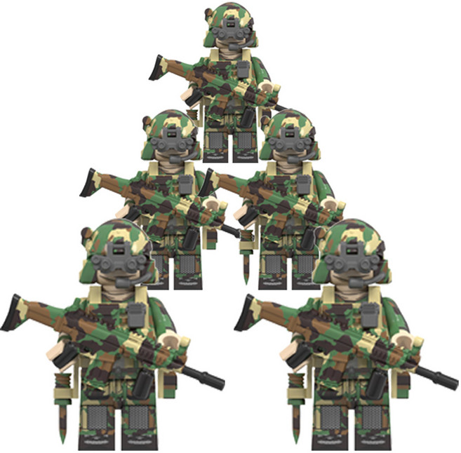 밀리터리 솔져 시리즈 2. 독일 KSK(특전사령부) 군인/경찰/특수부대/ARMY 호환블록 브릭미니피규어 취미/수집/장식/컬렉션용 커스텀 블록피겨, 0201. 독일 KSK(특전사령부) (x5개), 1개