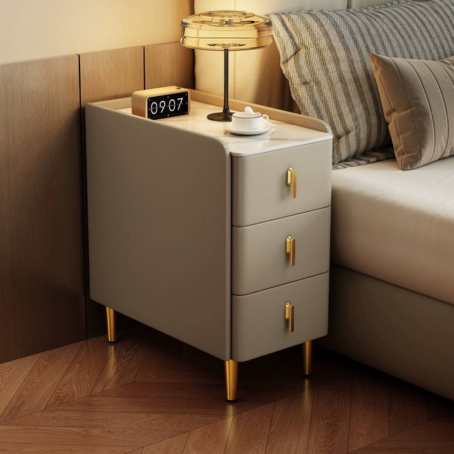 3단 침대 협탁 원목 초슬림 다용도 협탁 서랍장 완제품, 1개, 그레이 30*40*59CM