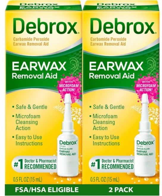 데브록스 귀지 제거용 방울 순한 마이크로폼 제거제 0.5 fl oz 2개입, 0.5 Ounce (Pack of 2) - 쿠팡