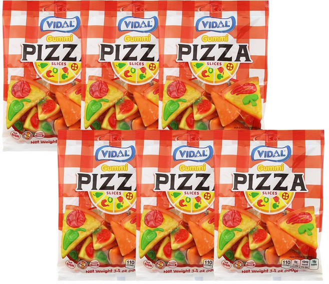 비달 피자 슬라이스 모양 구미, 100g, 6개