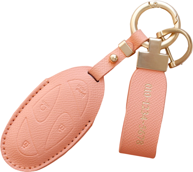 (무료각인)트니르 현대 호환 더올뉴 팰리세이드 더뉴투싼nx4 디올뉴싼타페mx5 쏘나타디엣지 더뉴아반떼cn7 올뉴코나sx2 그랜저gn7 아이오닉 전용 스마트 차 키케이스 가죽, 현대K타입(7버튼), 피치핑크