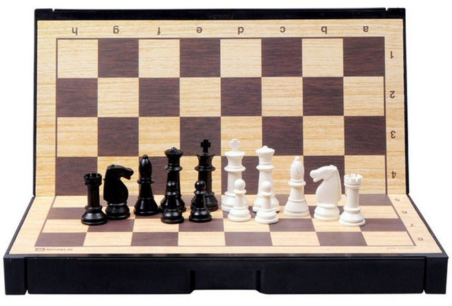 명인랜드 자석중형체스 M-210 보드게임 체스판 세트 접이식 휴대용 체스 말