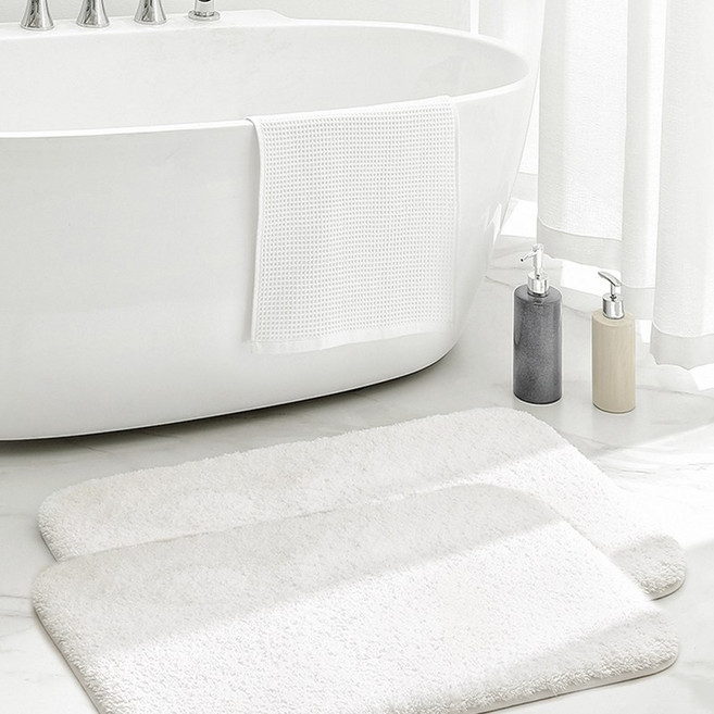 연화삼월 욕실 발매트 주방 현관 아파트 현관매트 자취 필수템 데일리라이크 발매트 베란다매트 화장실매트 메모리폼 발매트, 아이보리, 2개