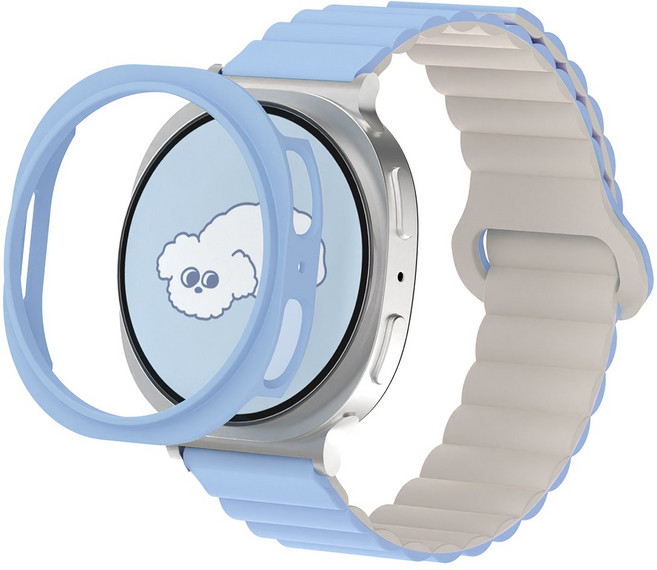 아이메이드잇 갤럭시워치 실리콘 스트랩 케이스, 베이비블루