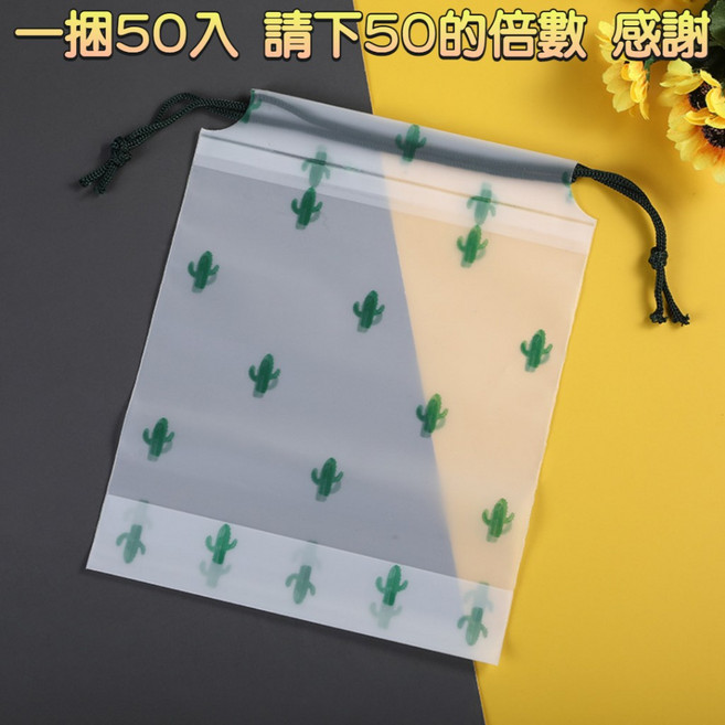 磨砂束口袋 防水收納袋, 1入, 磨砂仙人掌-16x20cm【小號】1入, 磨砂仙人掌, 16x20cm