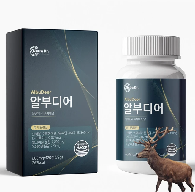 뉴트라닥터 알부디어 녹용 알부민 고함량, 1개, 120정 - 쿠팡