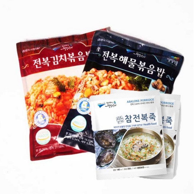 국내산 완도전복으로 만든 볶음밥 2종(김치해물) / 전복죽 선택형, 전복해물볶음밥 250g x 1팩, 상세설명 참조