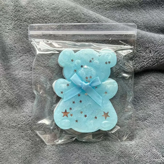 Taba Squishy Cat Fidget Squeeze Toys 귀여운 카와이 스티커 스트레스 불안 완화 성인용 소프트 감각 장난, 04 TPR-bow bear-blue