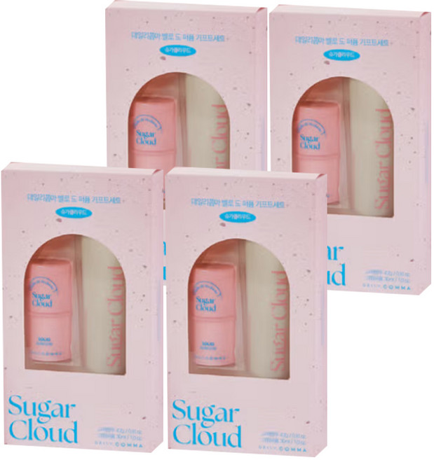 데일리콤마 벨로 드 퍼퓸 슈가클라우드 기프트세트 선물세트 (고체향수 크림퍼퓸), 4세트