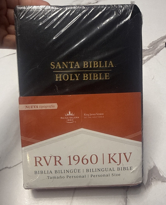 영어 성경 스페인어 홀리 바이블 이중 언어 스페인어 영어 성경 성경 Biblia Bilingue Rvr 1960/KJV 흑인 개인 크기, 영어 성경 스페인어 홀리 바이블 이중 언어 스페인어 영