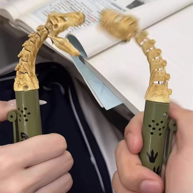 공룡 집게 볼펜 간식집는 공룡펜 SNS 인기템, 1개, 그린