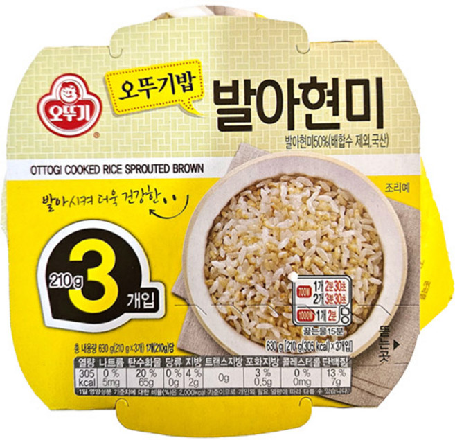 (무)오뚜기밥 발아현미(210gX3입) 6개(ET), 210g