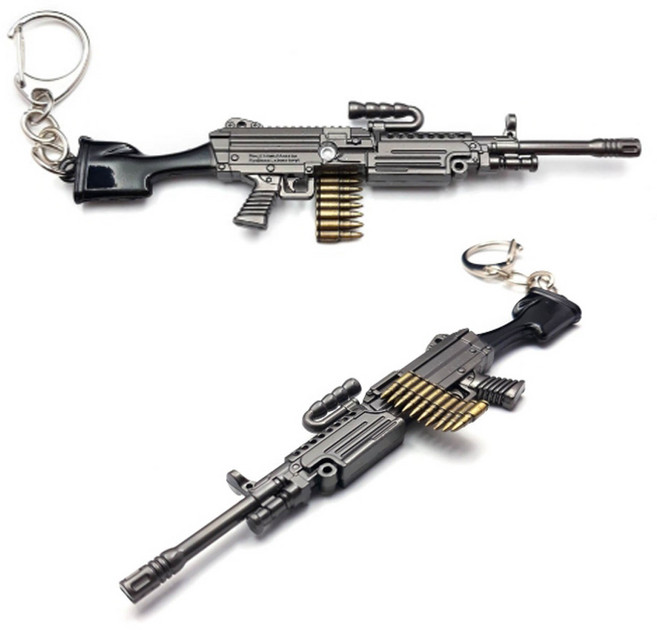 M249 총모양 열쇠고리 키링 크리스벡터 글록 마루이 WE핸드건 VFC 에어소프트건 서바이벌게임 밀리터리 악세서리, 1개