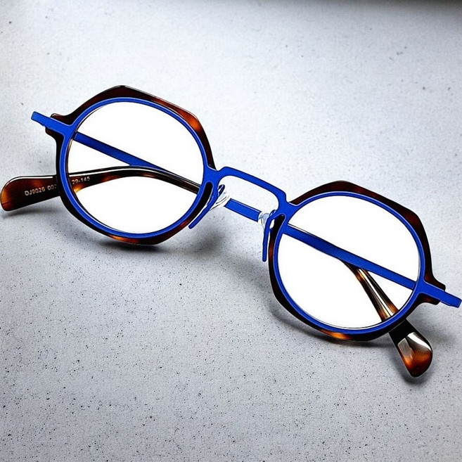 EYES ONE 고퀄리티 메탈 뿔테 콤비 안경 고도근시 고도수 돋보기 돋보기테 작은 이쁜 명품 안경테