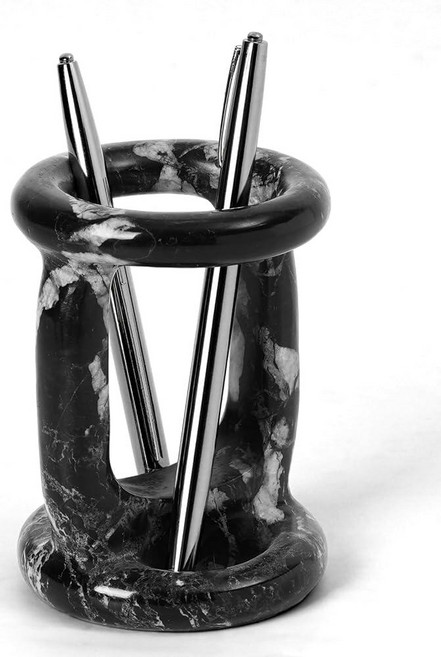 Radicaln 책상용 대리석 문구 홀더 블랙 10.2cm(4인치) 핸드메이드 펜 홀더 사무용품 및 책상 오거나이저 현대적인 작업 공간 및 학교 액세서리, 블랙 얼룩말_172364