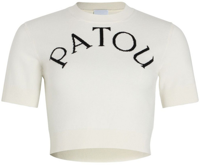 파투 로고 자카드 크롭 탑