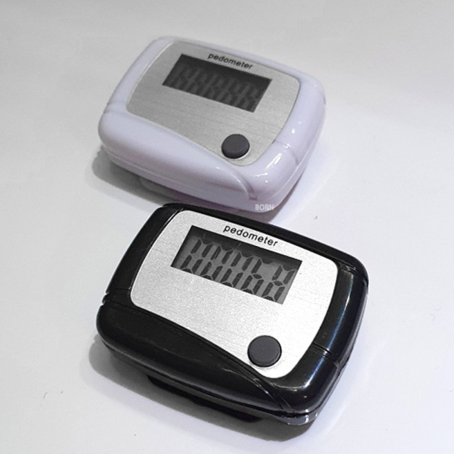 핏러닝 만보계 걸음수 디지털 허리 휴대용 만보기, 1개, white