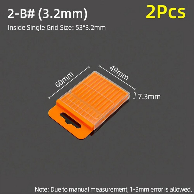 드릴 비트 보관 상자 플라스틱 드로잉 특수 도구 트위스트 탭 부품 스크루 드라이버 케이스, 2Pcs 2 B 3.2mm, 1개